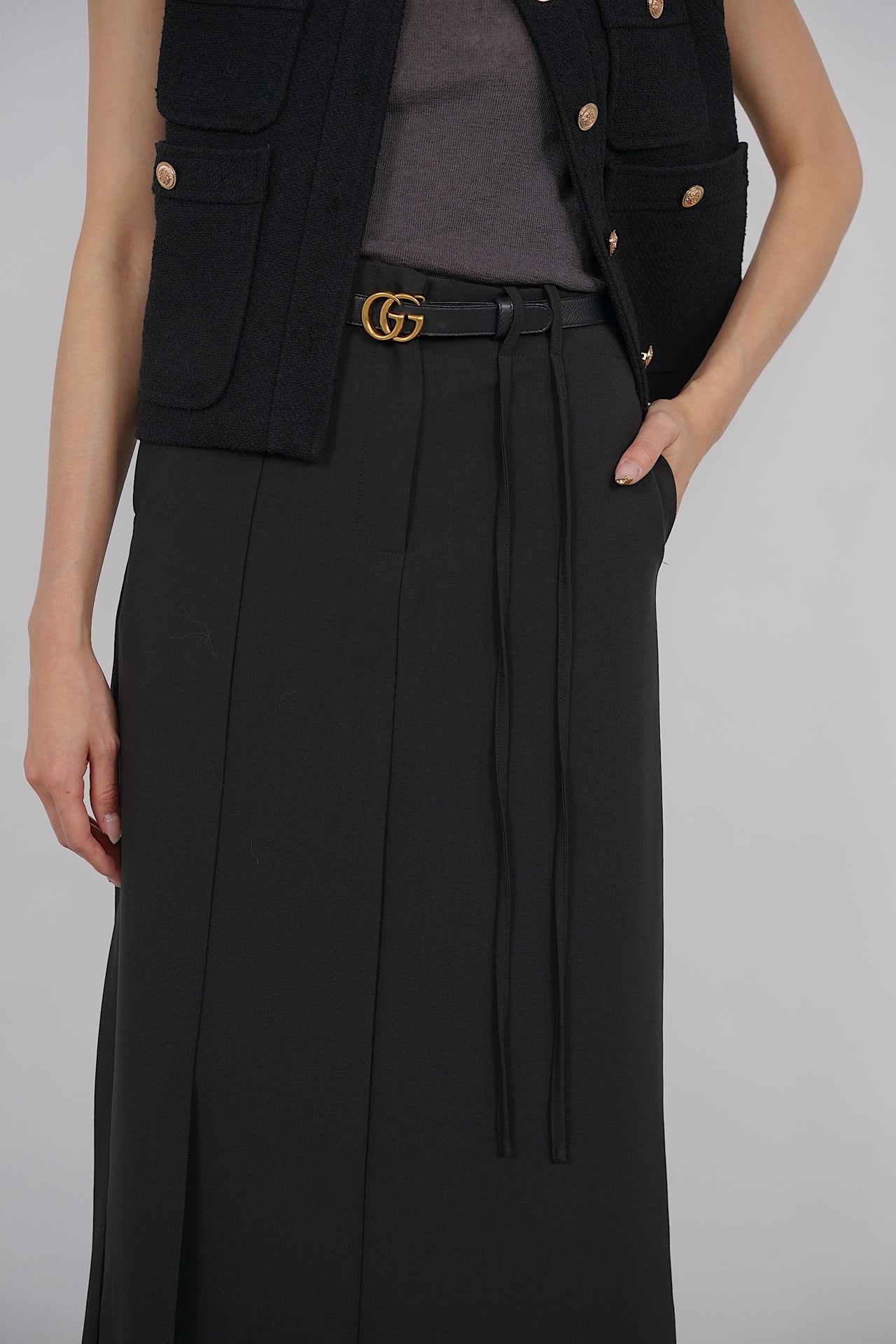 Technical Column Skirt in Black