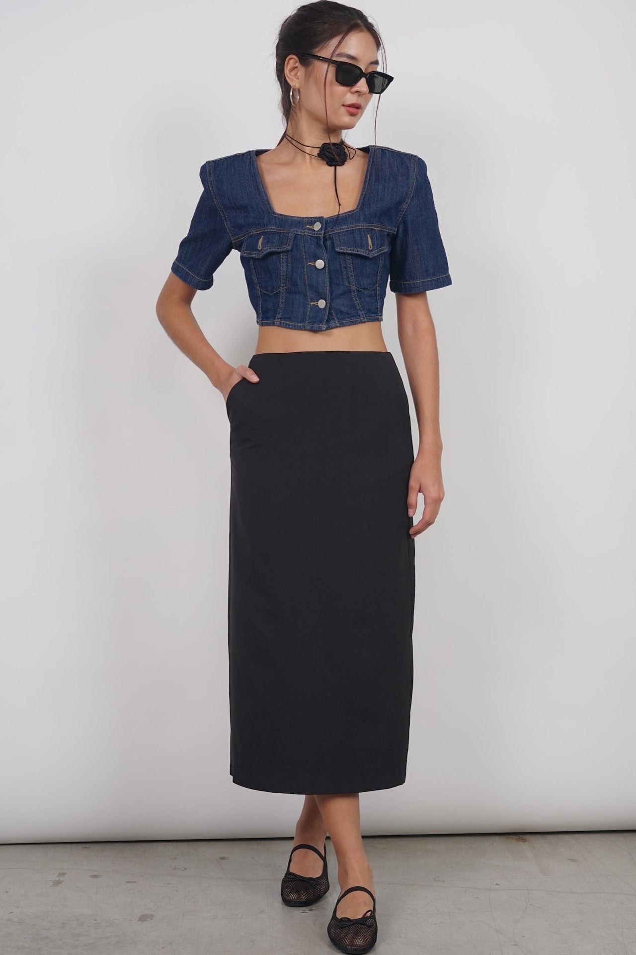 Pencil Cut Skirt in Black