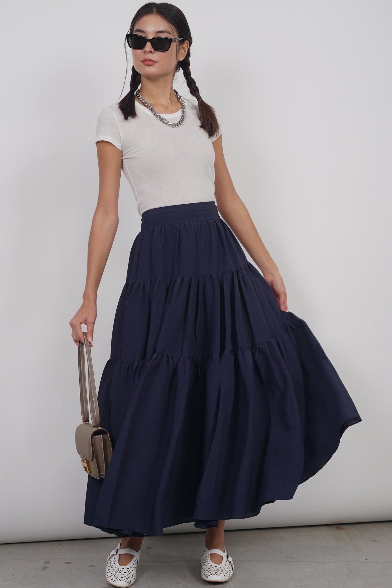 Cloud Maxi Skirt in Navy