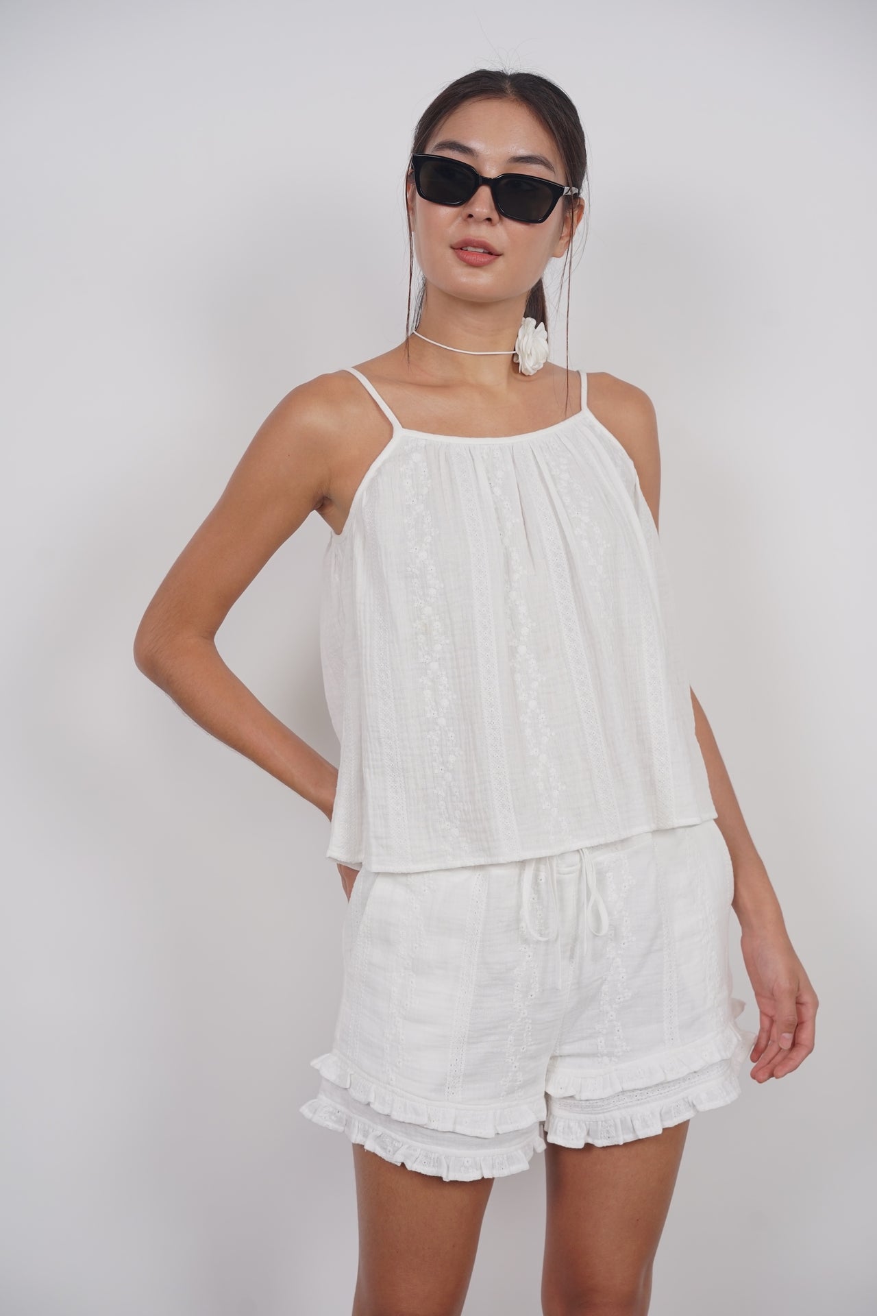 A-Line Reversible Cami Top in White