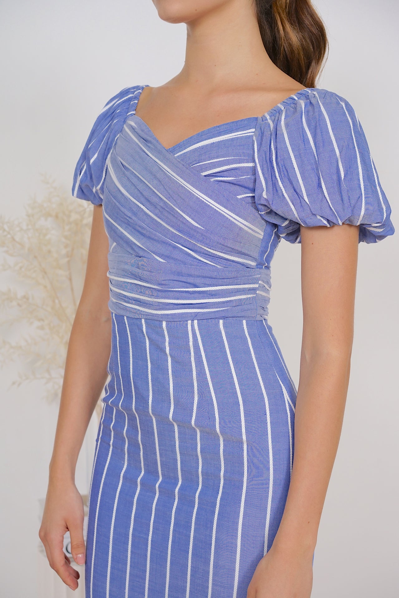 Brenna Midi Dress in Blue