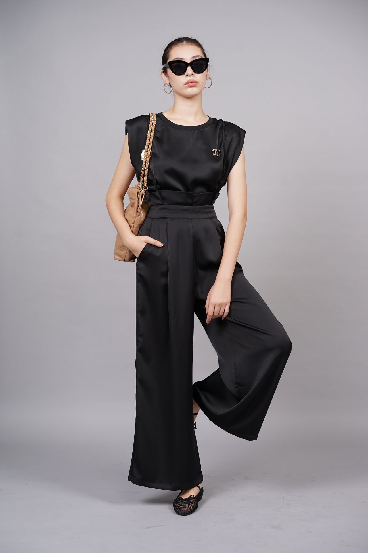 Maude Fluid Jumpsuit in Black