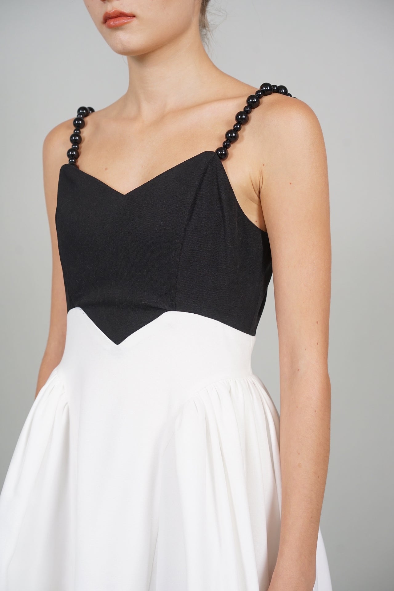 Avery Cami Midi Dress in Black White