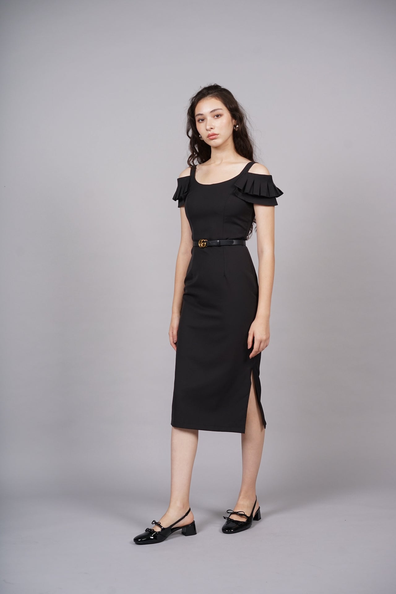 Noelle Midi Dress in Black