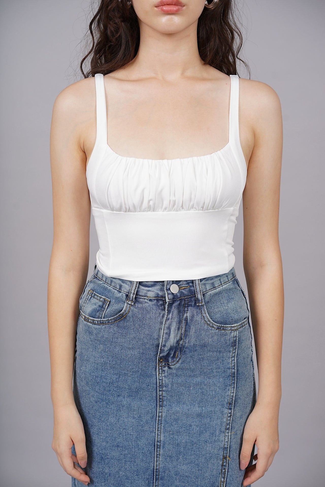 EVERYDAY / Judie Ruched Top in White