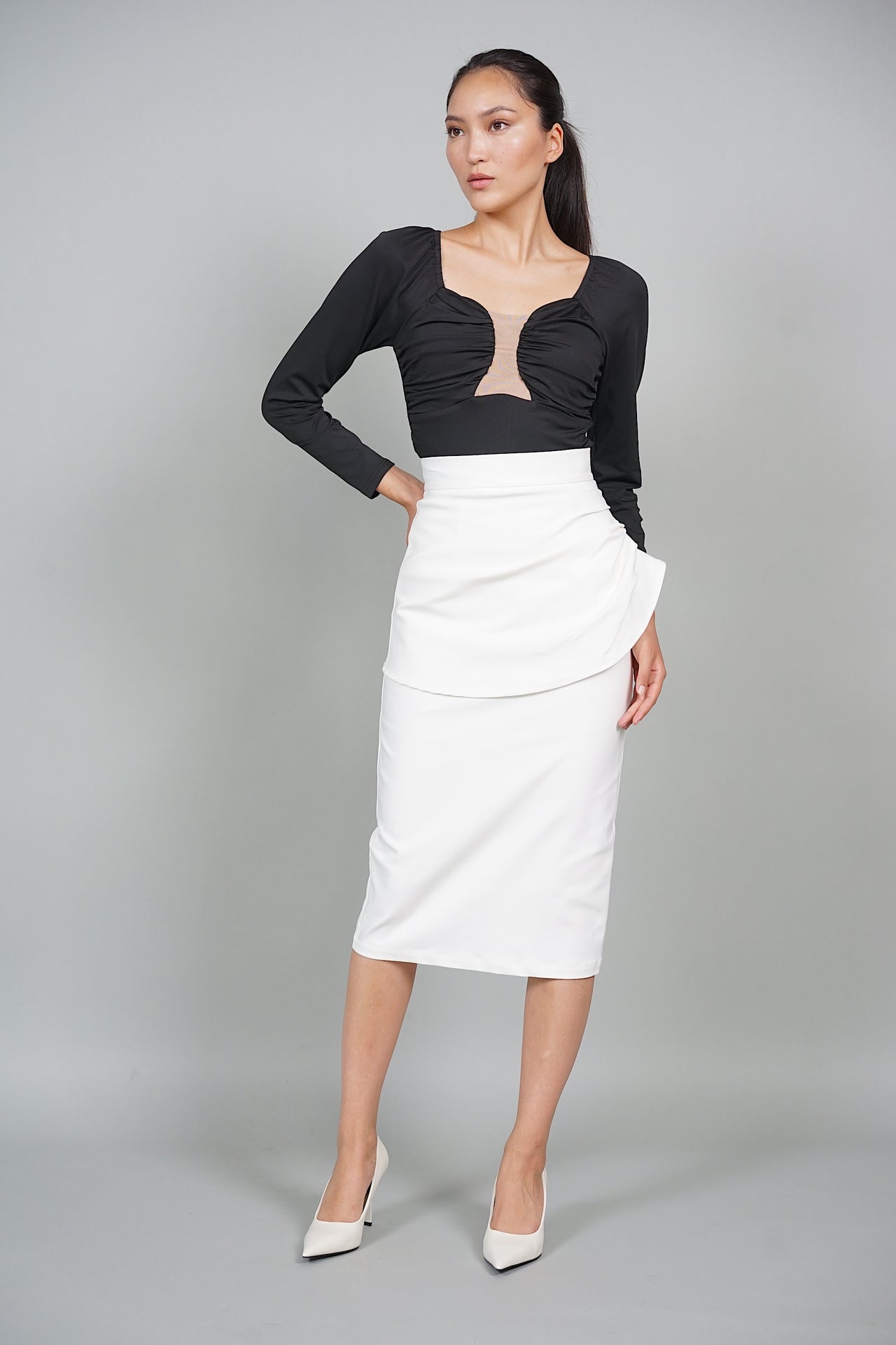 Orlene Midi Skirt in White