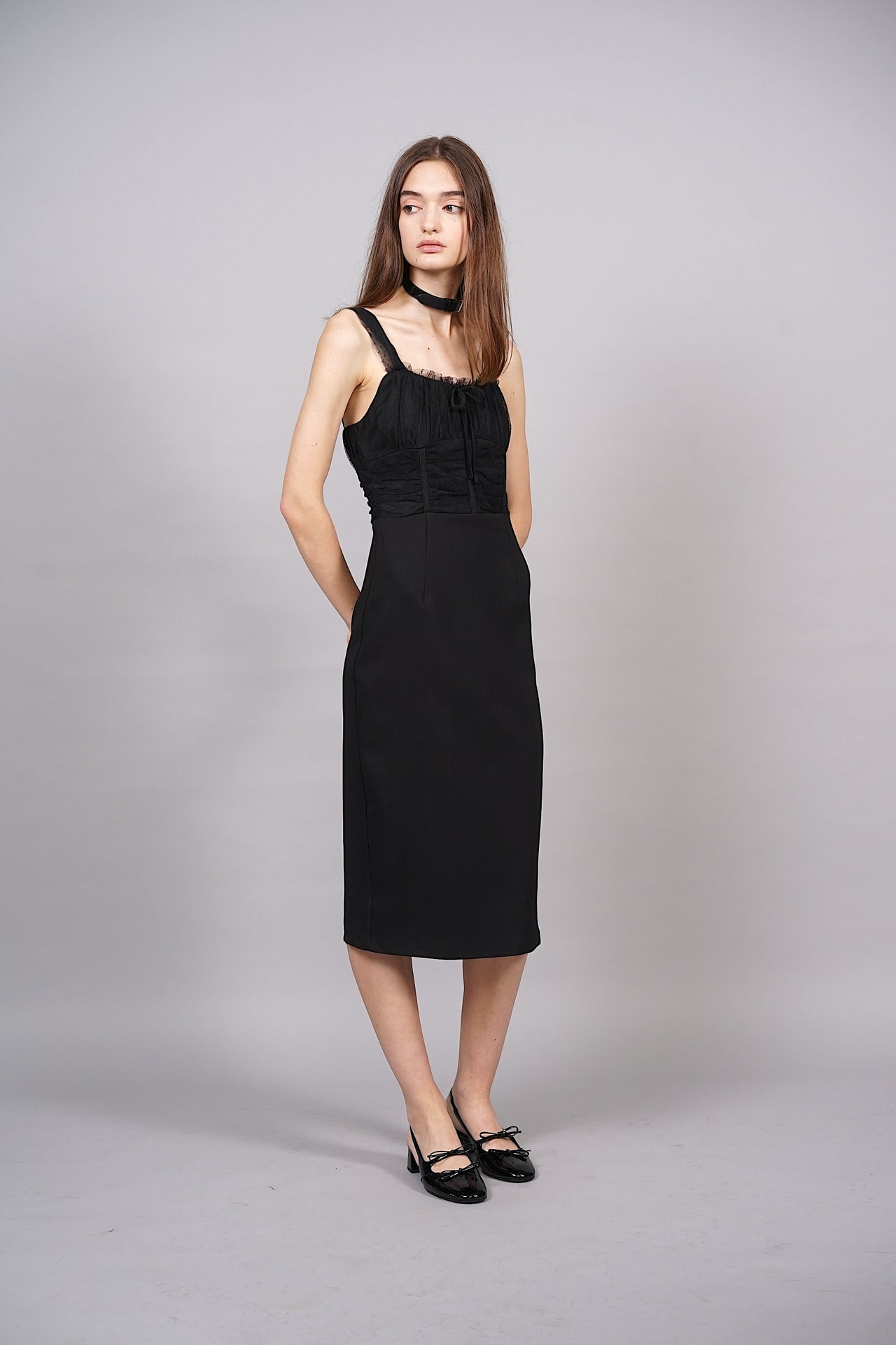 Viviana Mesh Dress in Black