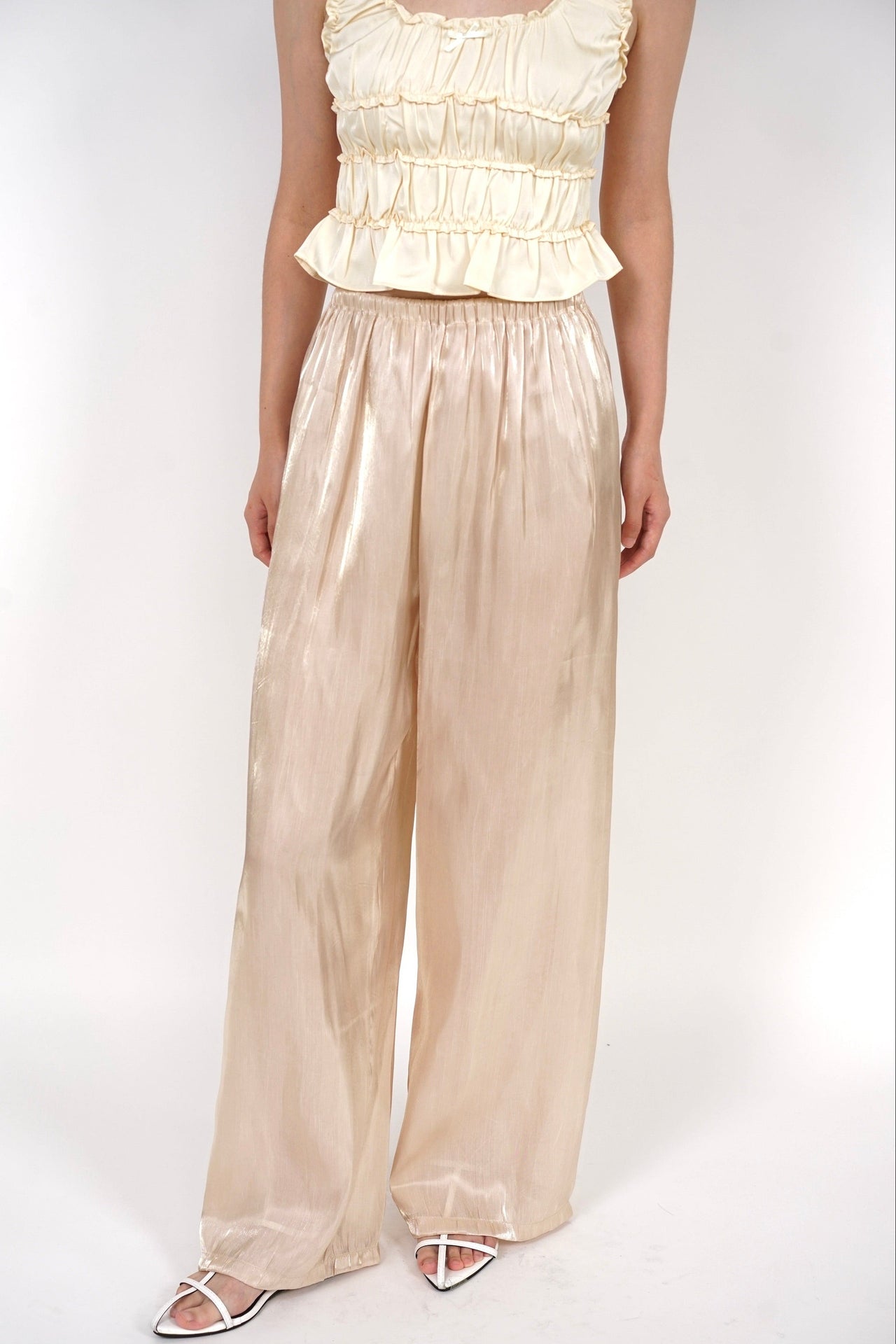 Comfy Wide Leg Pants in Champagne