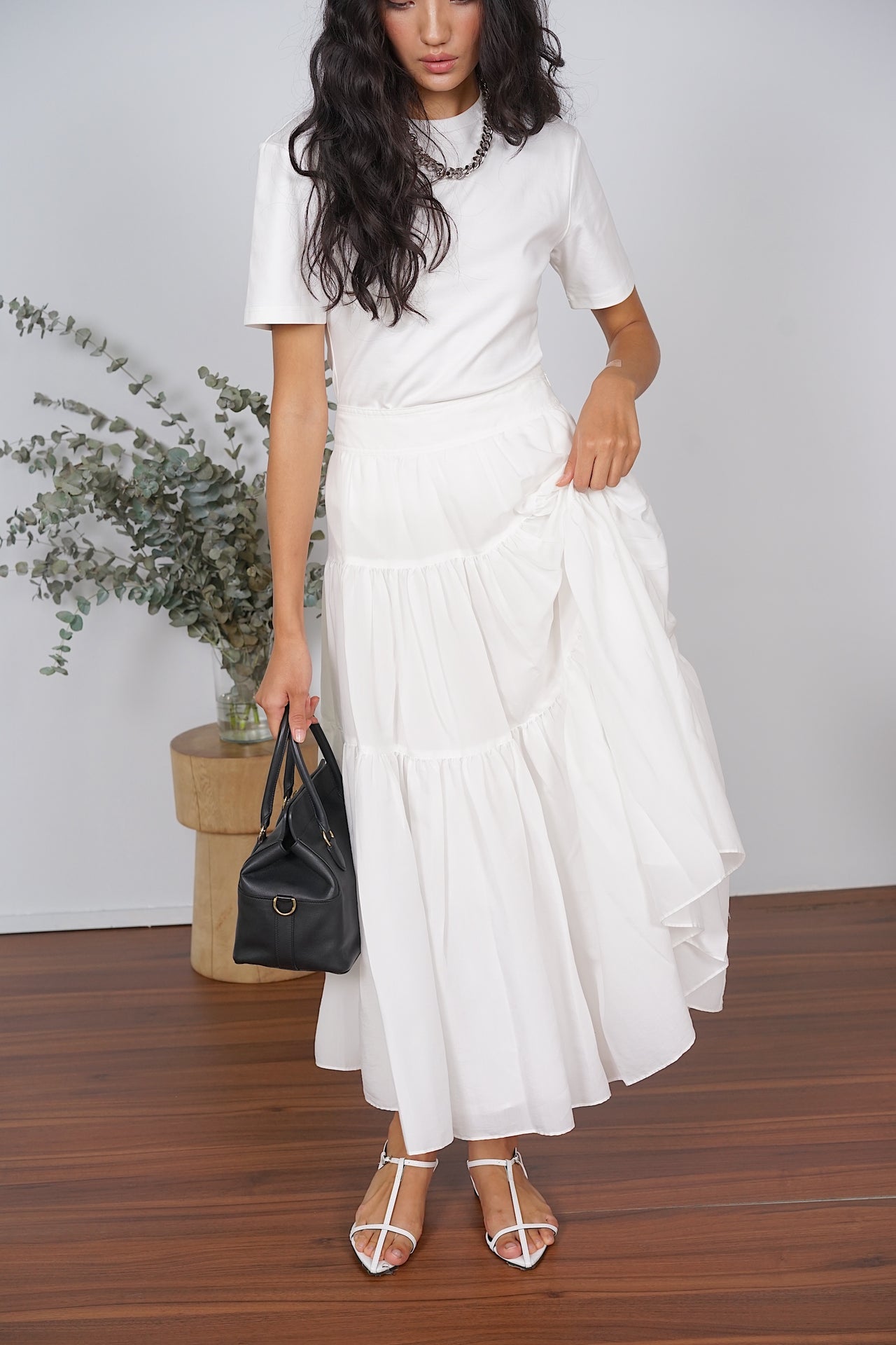 Cloud Maxi Skirt in Cotton White