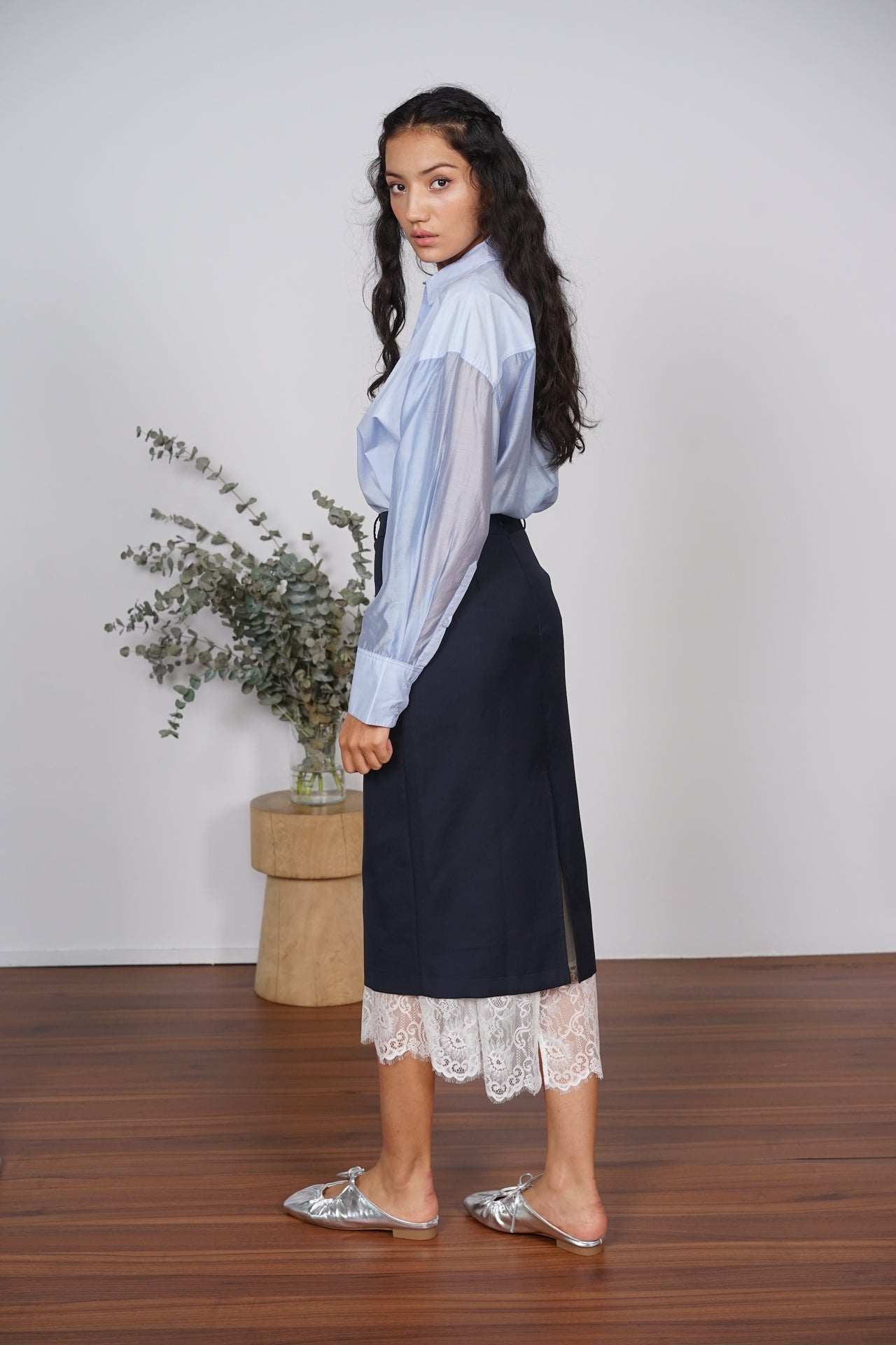 Buttoned Long Sleeve Shirt in Blue