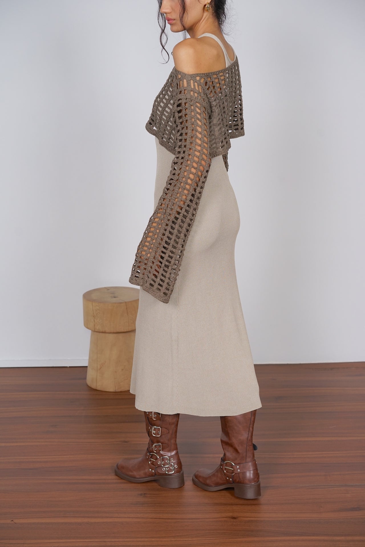 Oversized Throw Knit in Olive