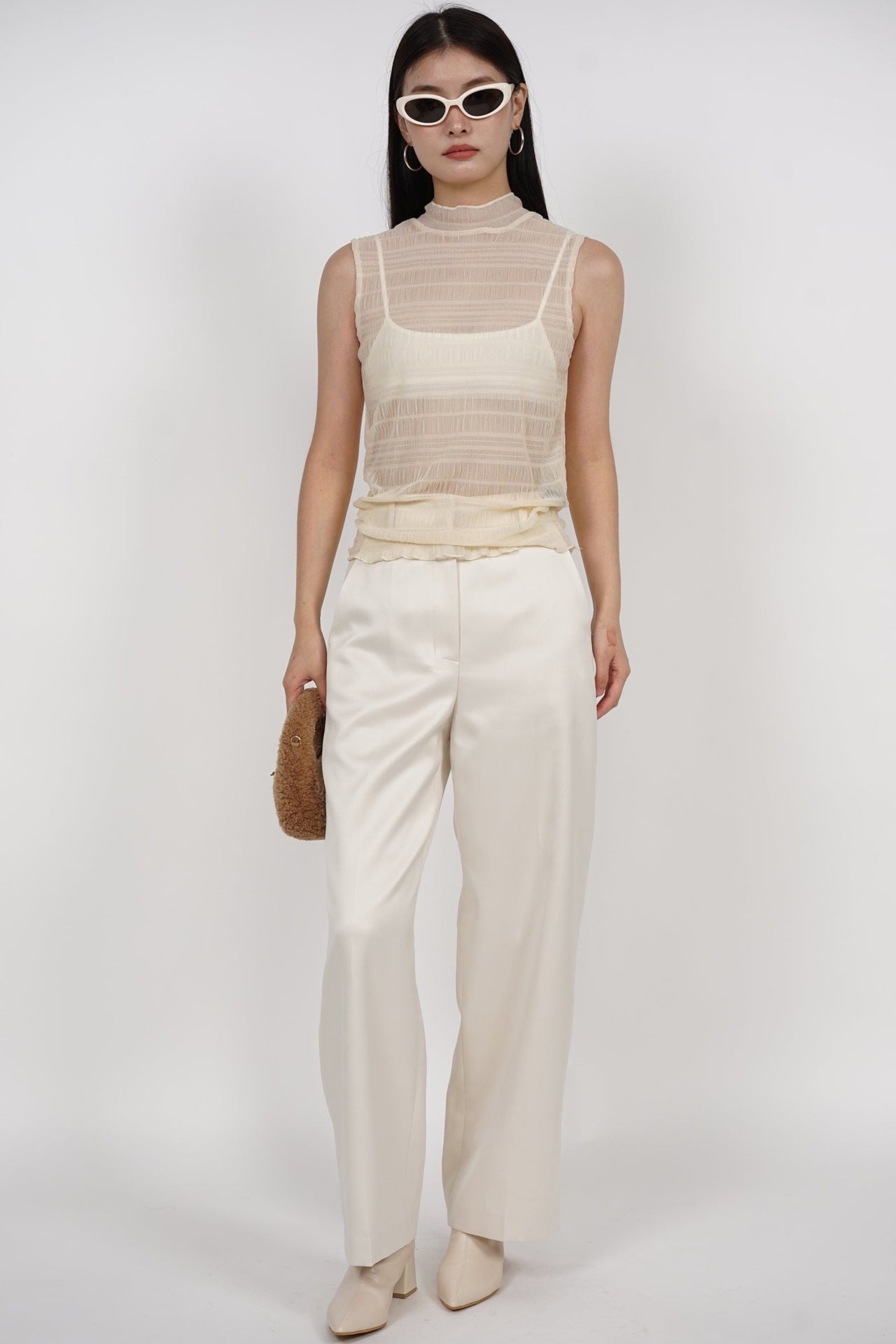 Textured Sheer Top in Sand