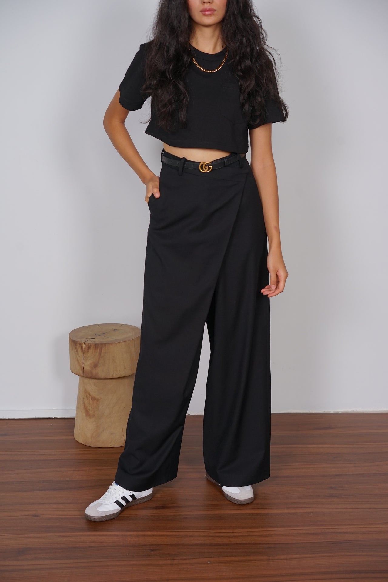 Asymmetrical Trousers In Black