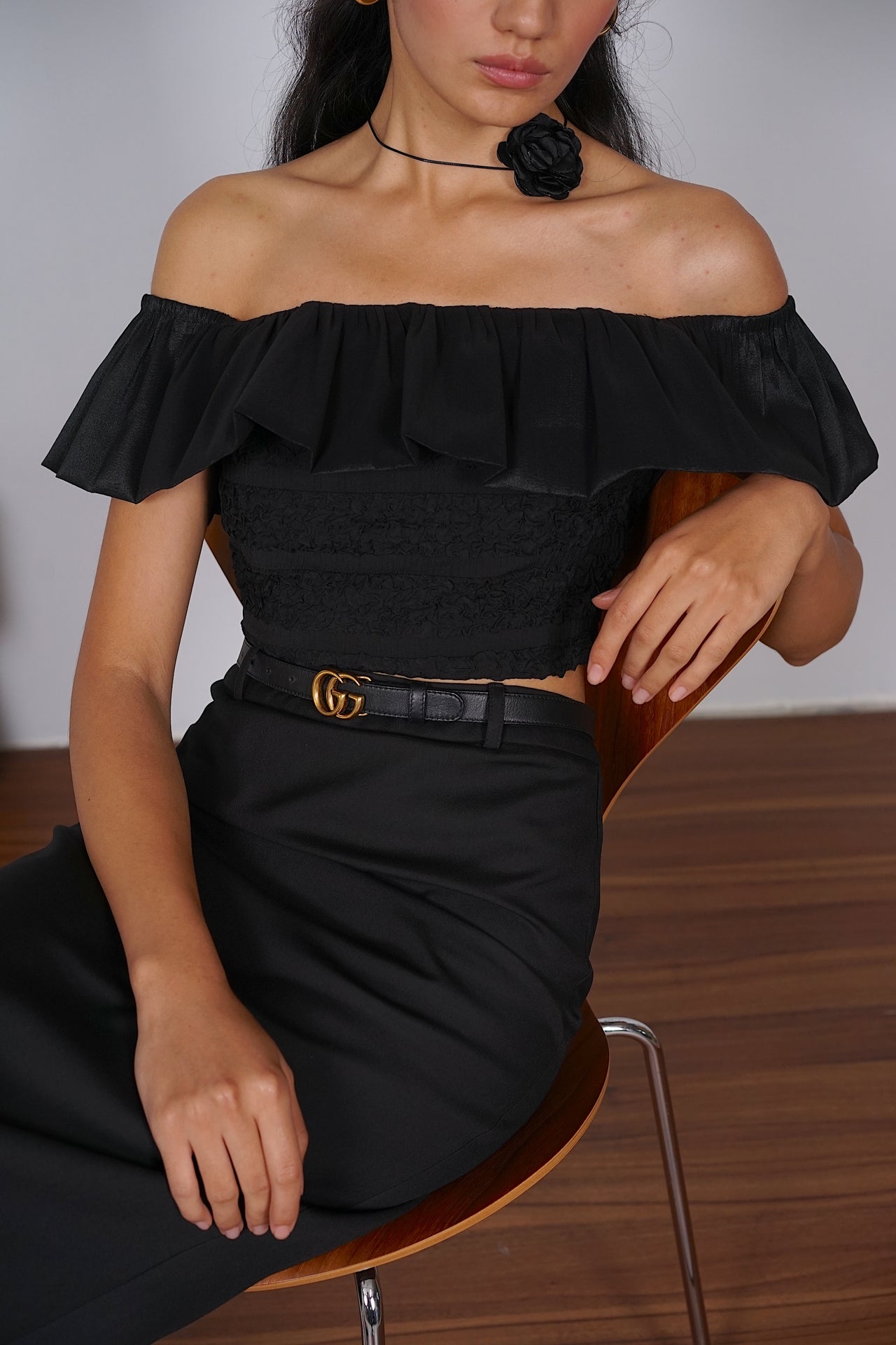 Off-Shoulder Top in Black