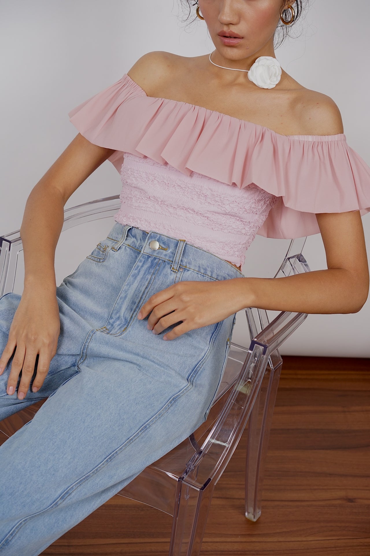 Off-Shoulder Top in Pink