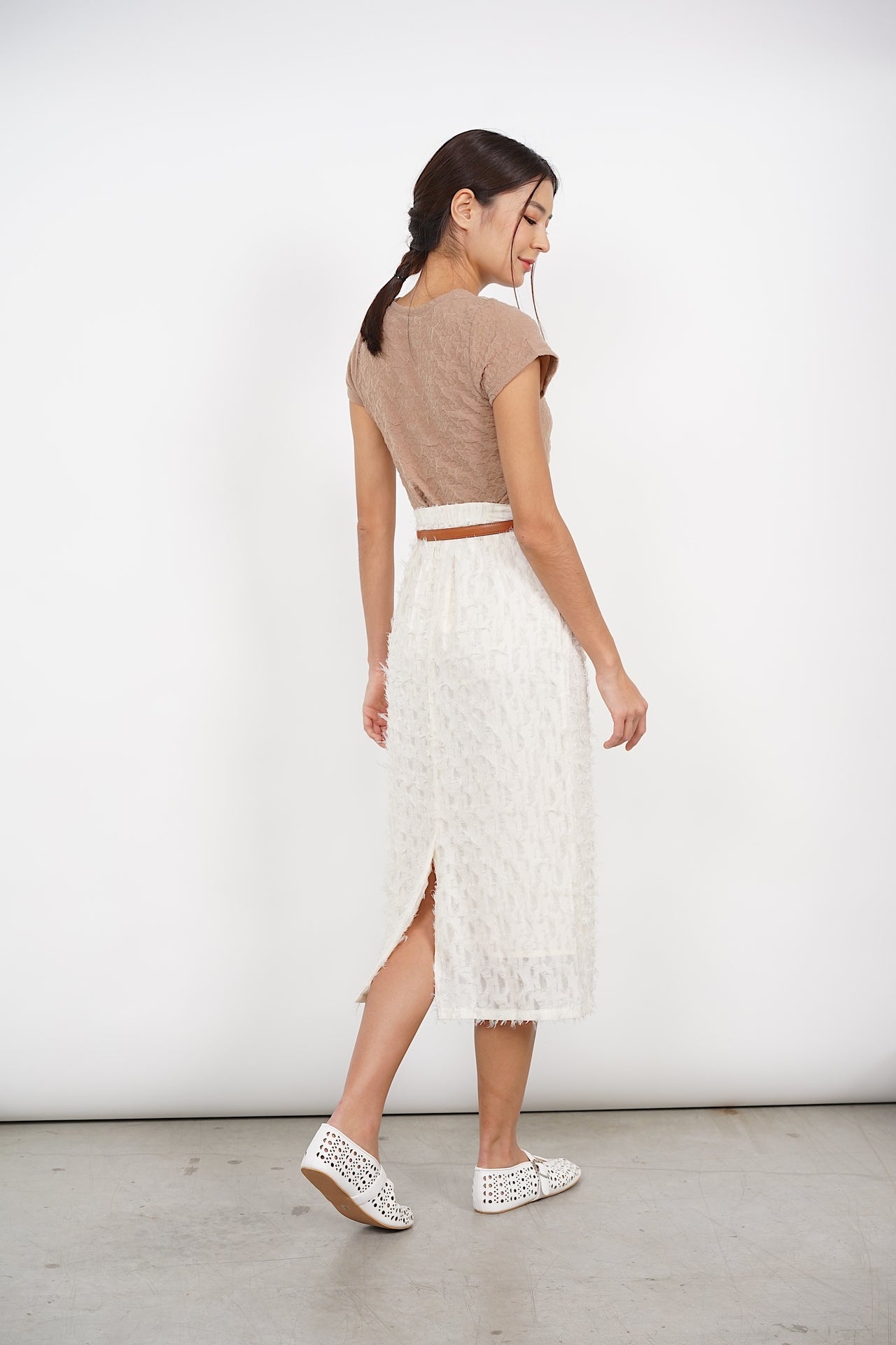 Rustle Skirt in Beige