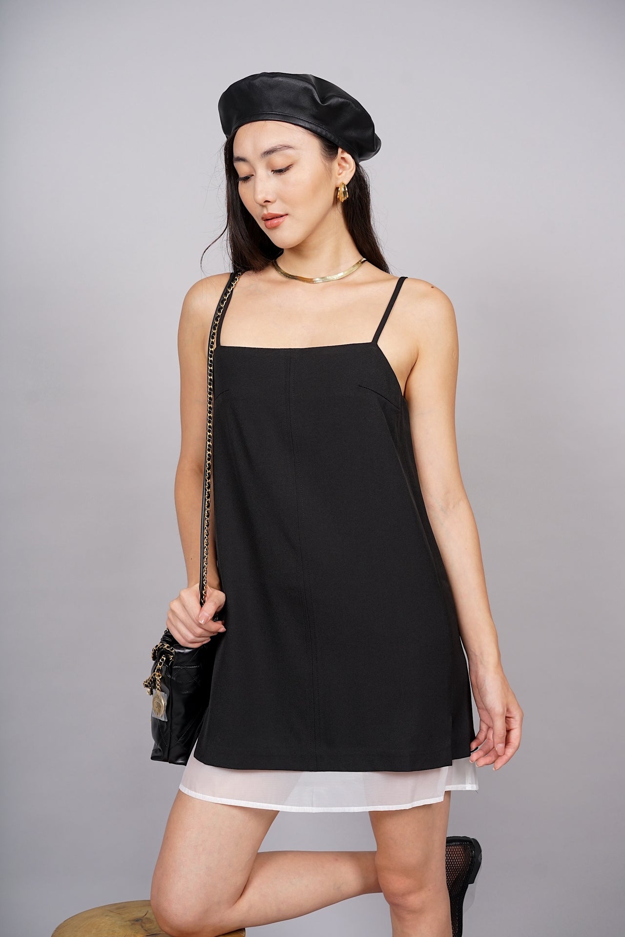 Gerera Slip Dress in Black