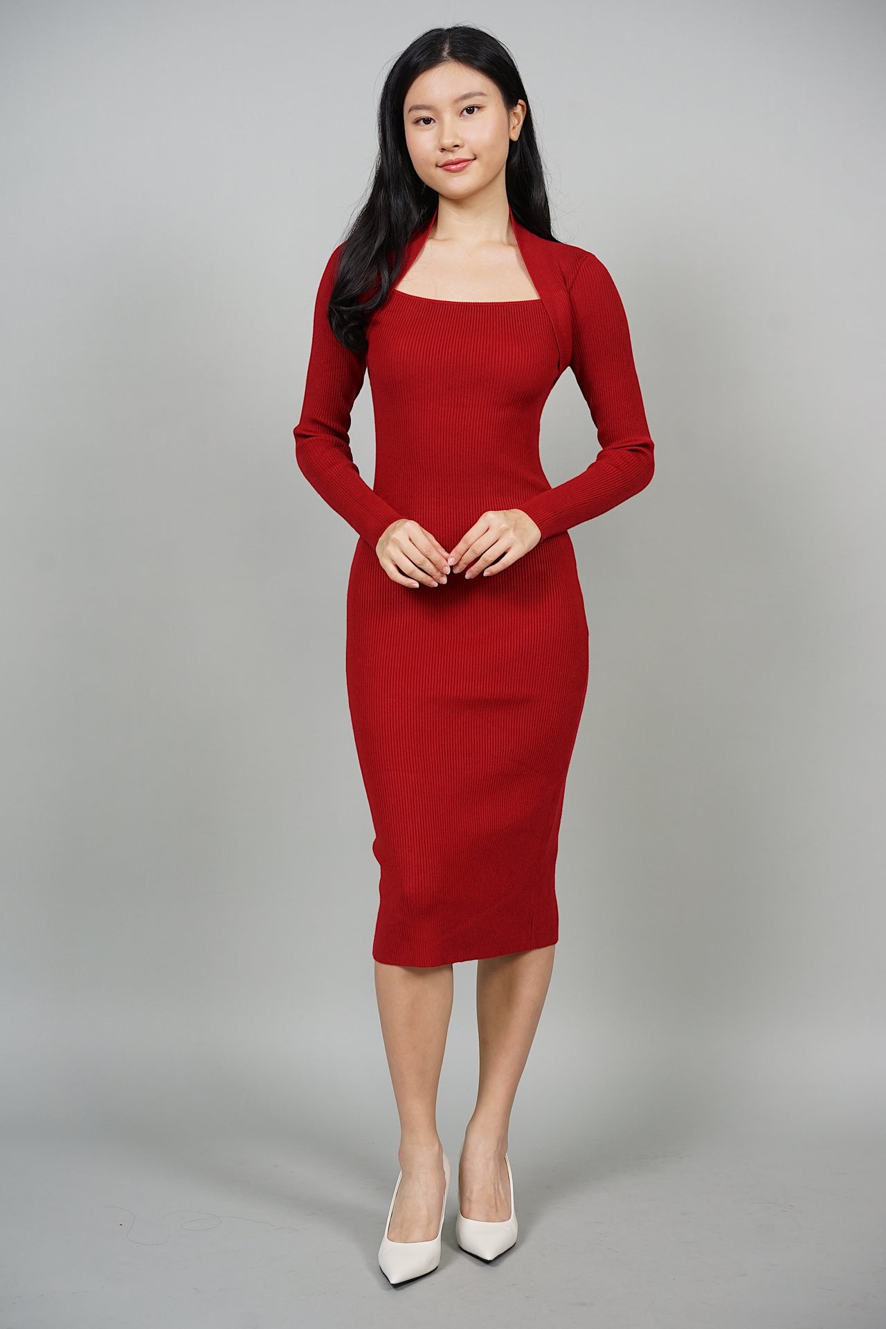 EVERYDAY / Elena Sleeved Dress in Red